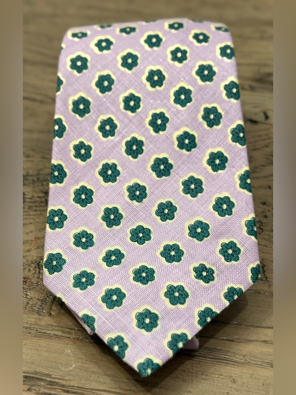 Polo by Ralph Lauren Lilac Tie with Green Floral Motif